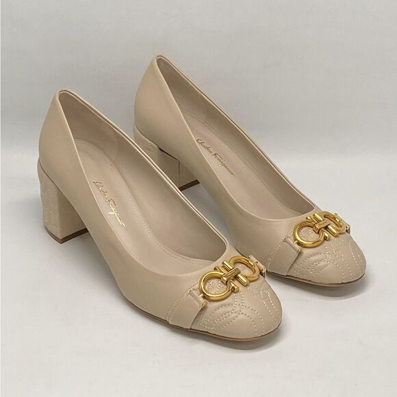 Ferragamo Garda Gancini Leather Pumps size 10 - Picture 2 of 12